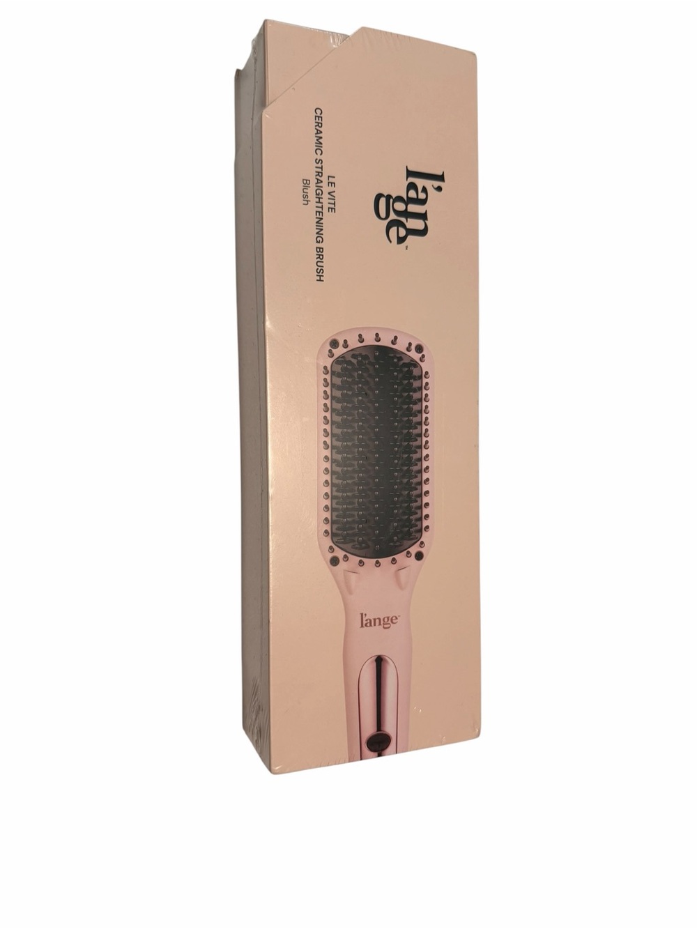 Lange Ceramic Hair Straightening Brush in Light Pink